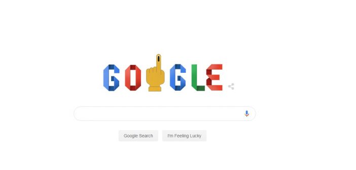 Today Google Doodle in India Marks the start of Lok Sabha Election 2019